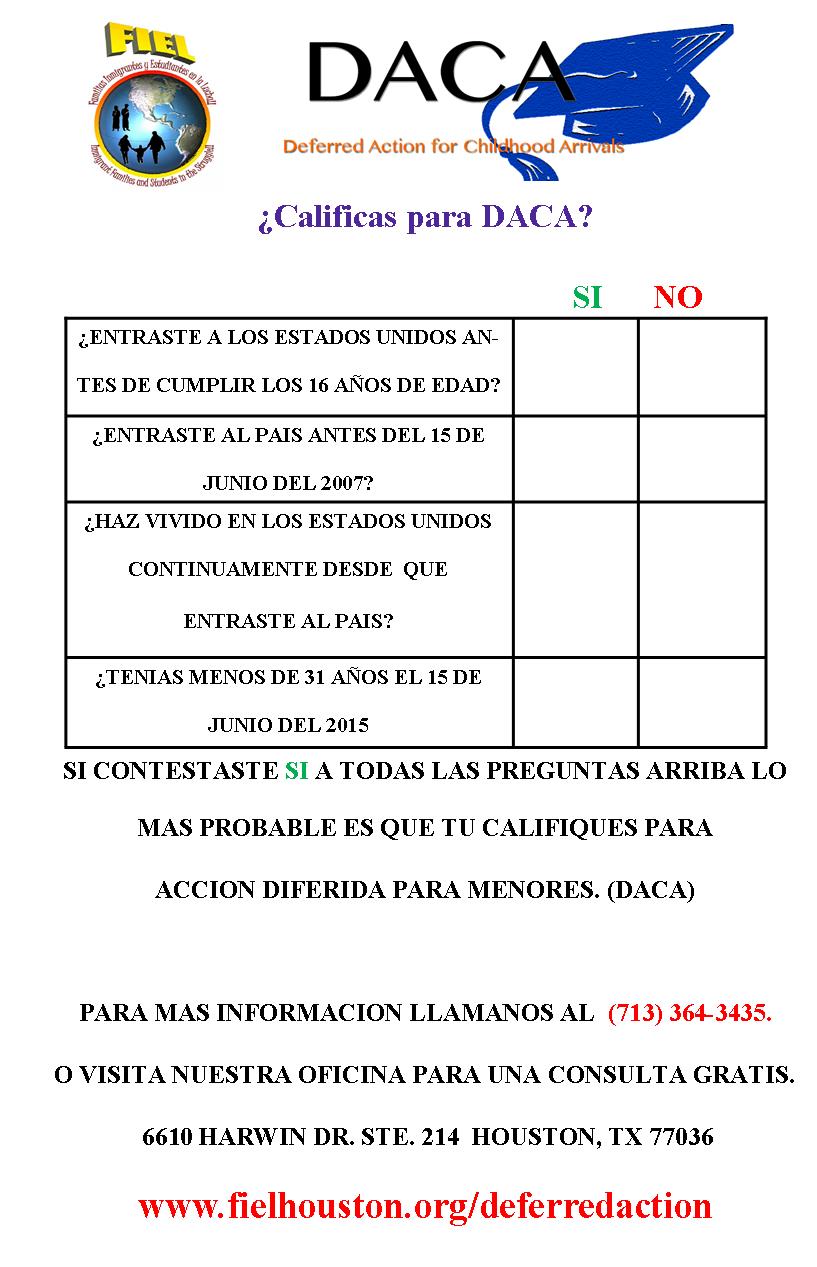daca checklist spanish